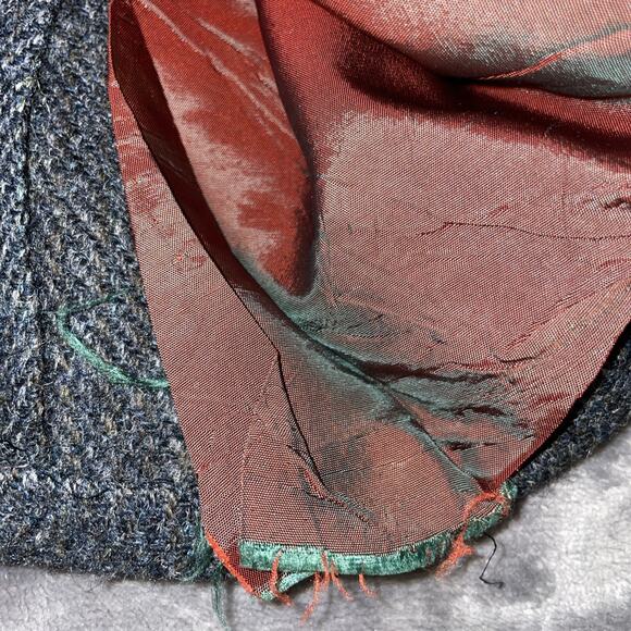 Vintage Harris Tweed Scottish Wool Mens Gray Blue Sports Jacket Anderson Little - Picture 10 of 12